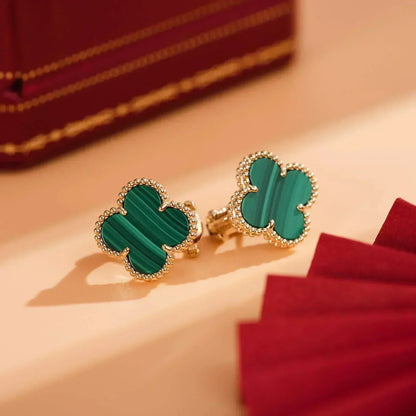 [Love Lucky]CLOVER MEDIUM 1 MOTIFS MALACHIT OHRRINGE