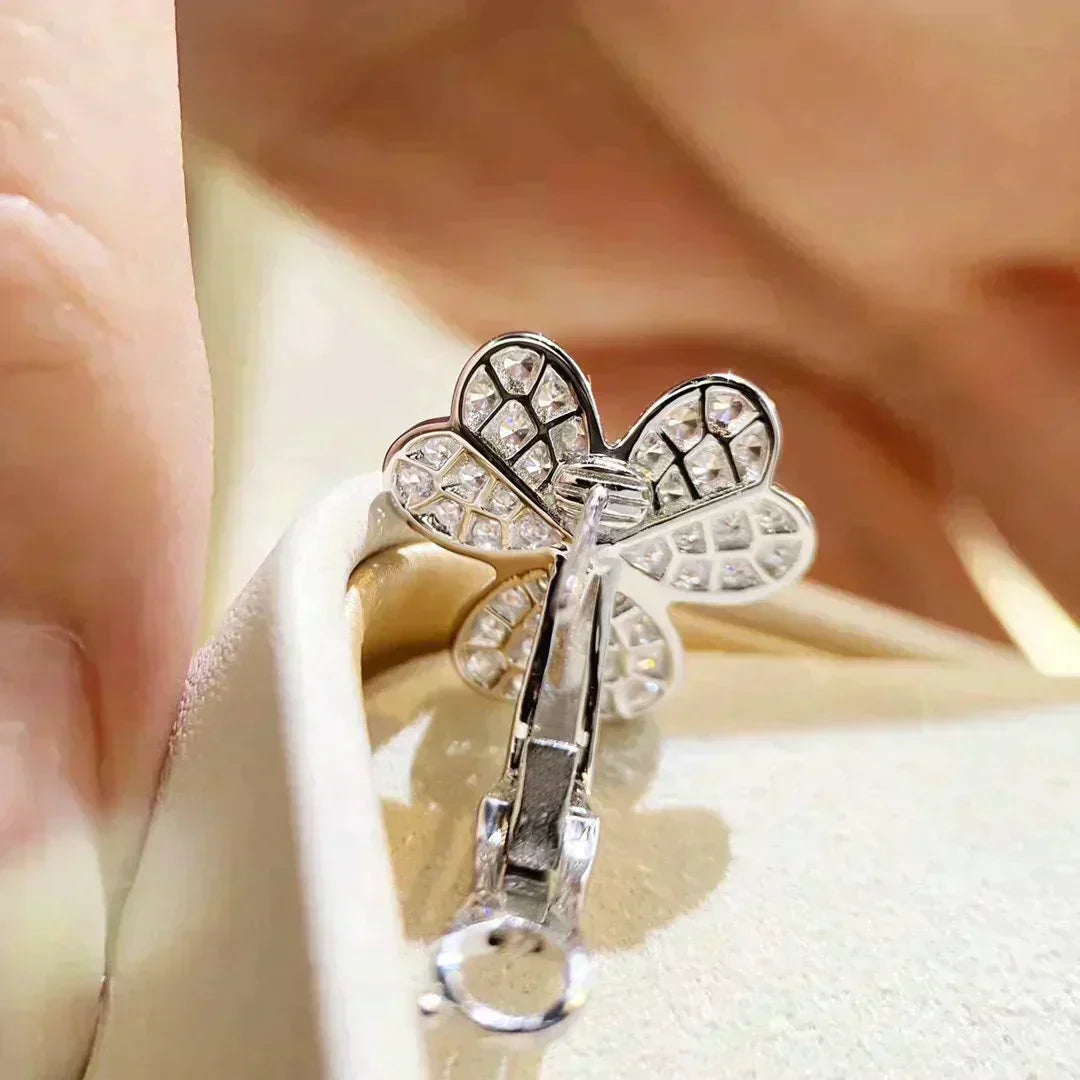 [Love Lucky]CLOVER COMOS DIAMANT OHRRINGE SILBER