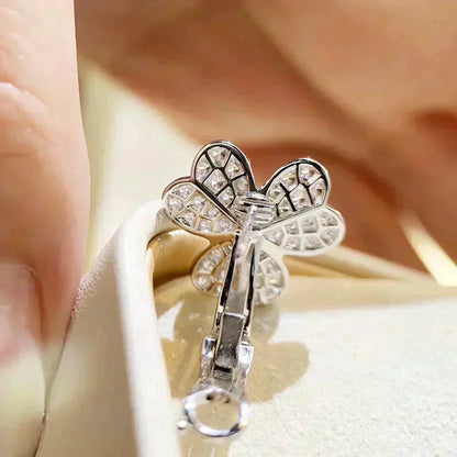 [Love Lucky]CLOVER COMOS DIAMANT OHRRINGE SILBER