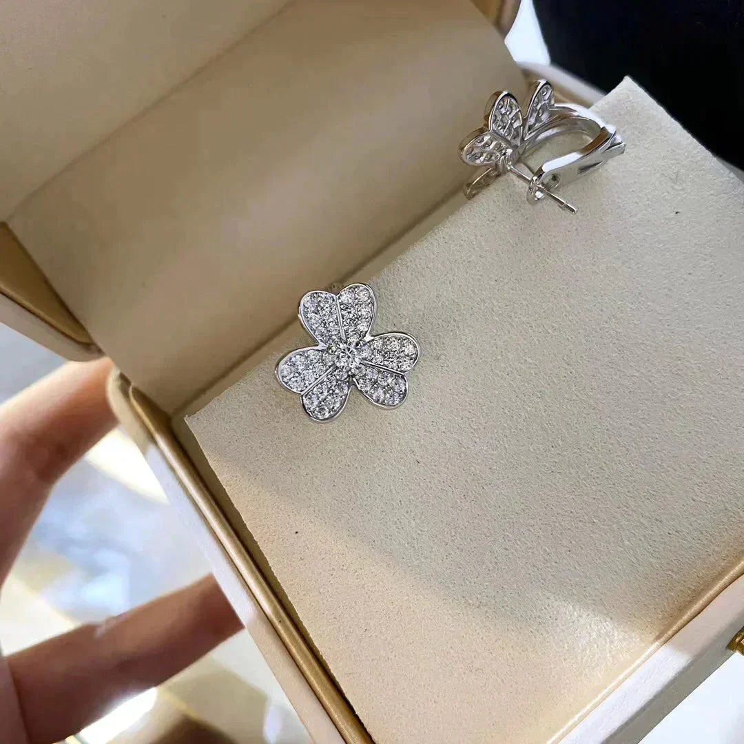 [Love Lucky]CLOVER COMOS DIAMANT OHRRINGE SILBER