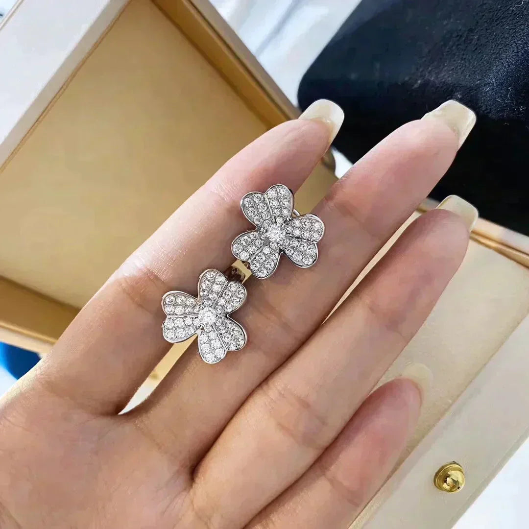 [Love Lucky]CLOVER COMOS DIAMANT OHRRINGE SILBER