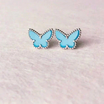 [Love Lucky] SCHMETTERLING TÜRKIS OHRRINGE SILBER