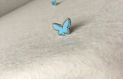 [Love Lucky] SCHMETTERLING TÜRKIS OHRRINGE SILBER