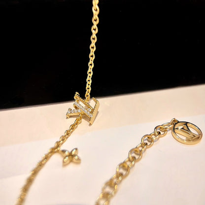[Love Lucky] GOLDARMBAND MIT LOGO-STERNMOTIV