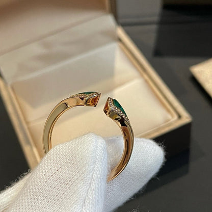 [Love Lucky] DREAM MALACHIT DIAMANT OFFENER RING