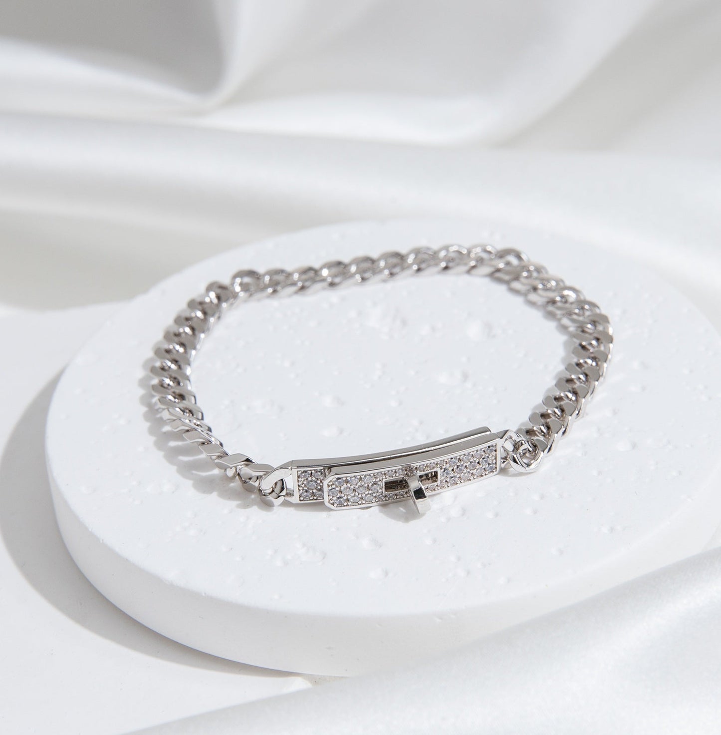 [Love Lucky]KELLY CHAIN SILVER DIAMOND BRACELET