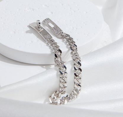 [Love Lucky]KELLY CHAIN SILVER DIAMOND BRACELET