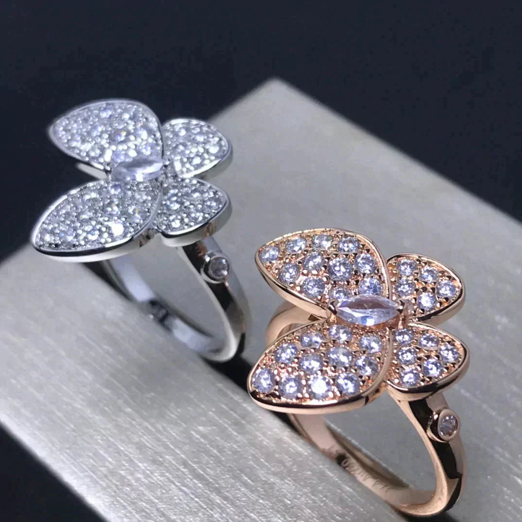[Love Lucky]BUTTERFLY PINK GOLD DIAMOND RING