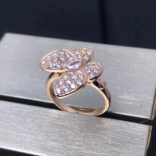 [Love Lucky]BUTTERFLY PINK GOLD DIAMOND RING