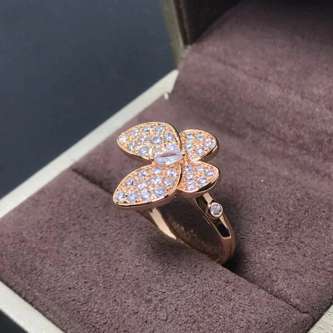 [Love Lucky]BUTTERFLY PINK GOLD DIAMOND RING