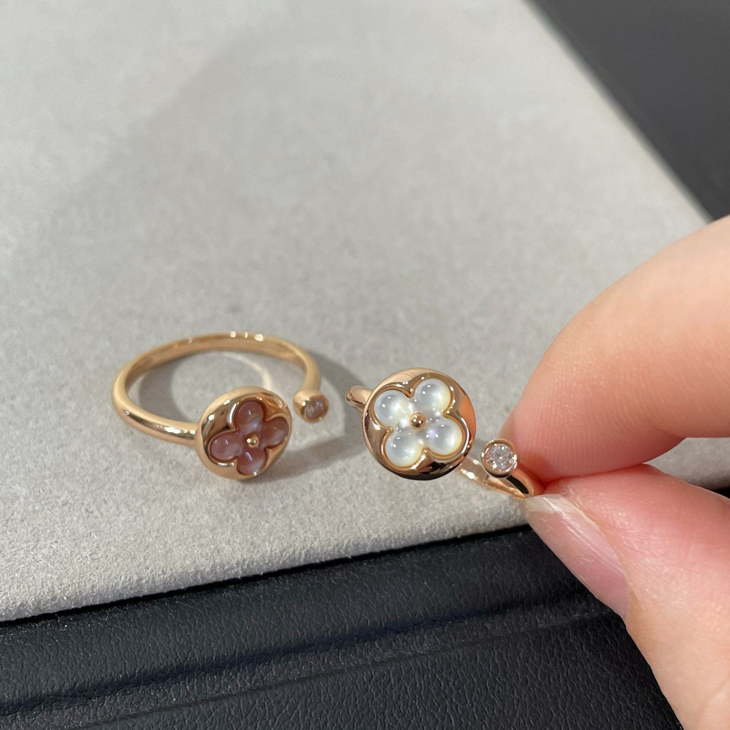 [Love Lucky]SUN 1 DIAMANT PINK MOP RING