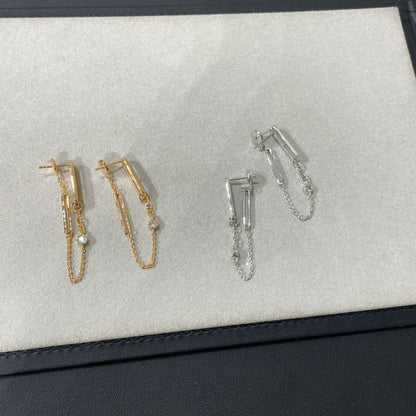 [Love Lucky]CHAINE CHAOS DIAMOND DROP EARRINGS