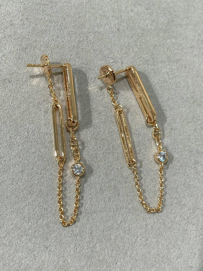 [Love Lucky]CHAINE CHAOS DIAMOND DROP EARRINGS