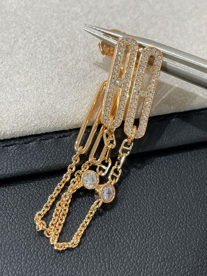 [Love Lucky]CHAINE CHAOS DIAMOND DROP EARRINGS