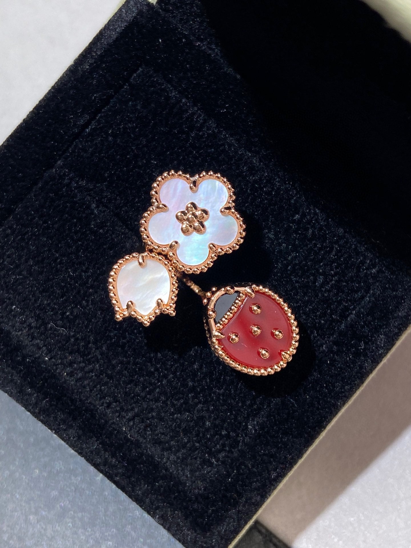 [Love Lucky]LUCKY 3 MOTIF ROSE GOLD RING