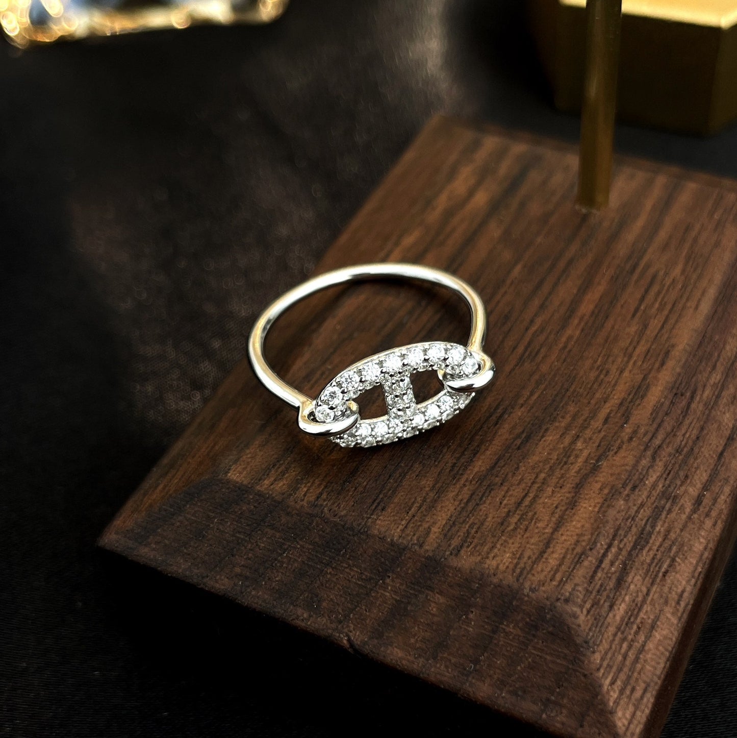 [Love Lucky]Runder kleiner silberner Diamantring