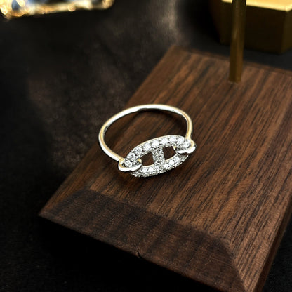 [Love Lucky]Runder kleiner silberner Diamantring