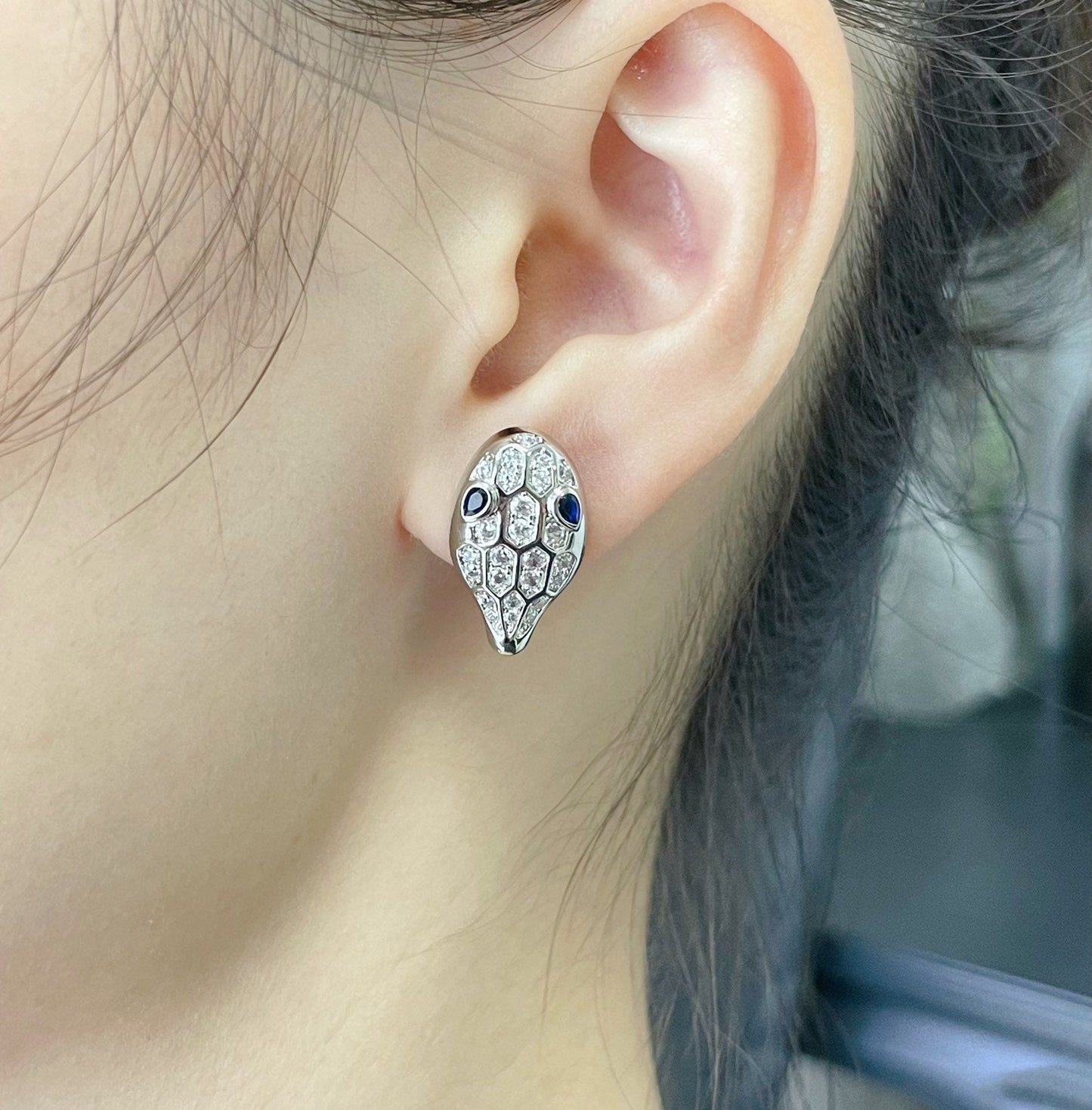 [Love Lucky] Schlangen-Diamant-Ohrstecker
