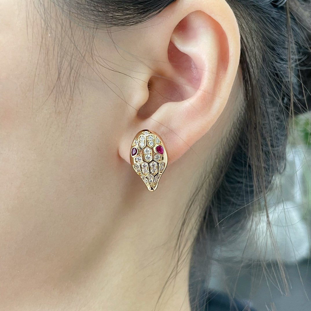 [Love Lucky] Schlangen-Diamant-Ohrstecker