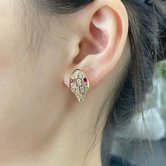 [Love Lucky] Schlangen-Diamant-Ohrstecker
