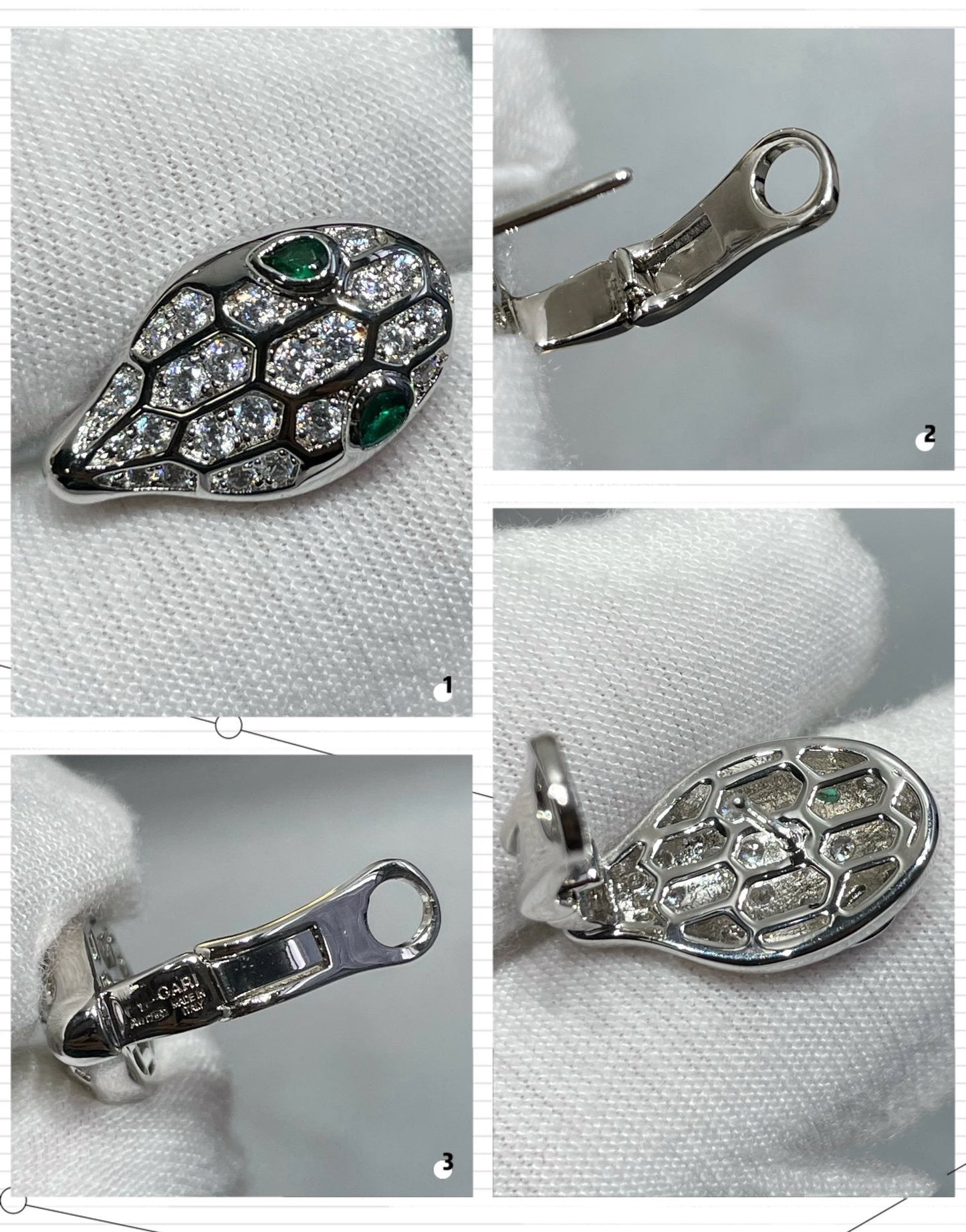 [Love Lucky] Schlangen-Diamant-Ohrstecker