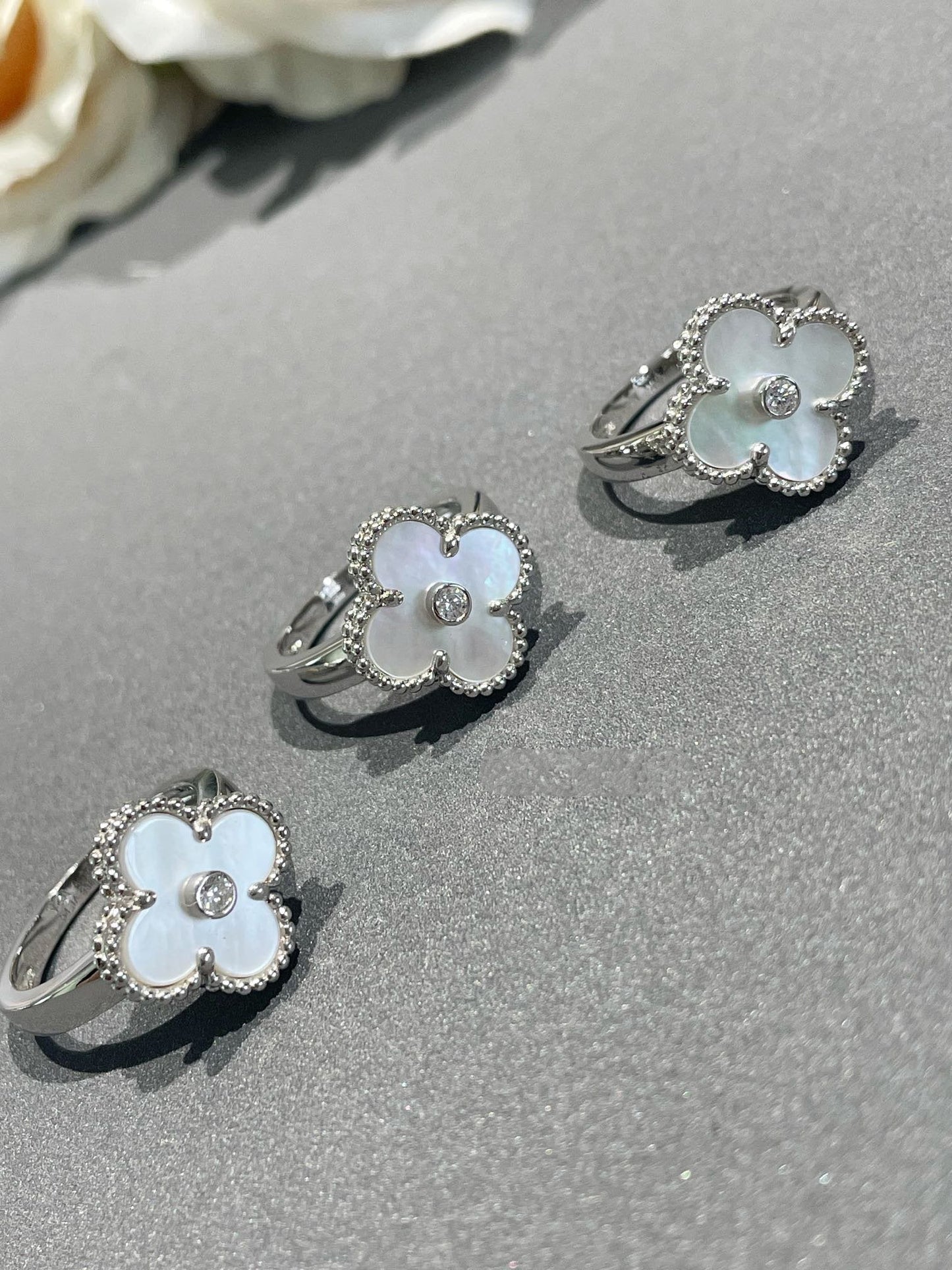 [Love Lucky]CLOVER SILVER MOP DIAMOND RING
