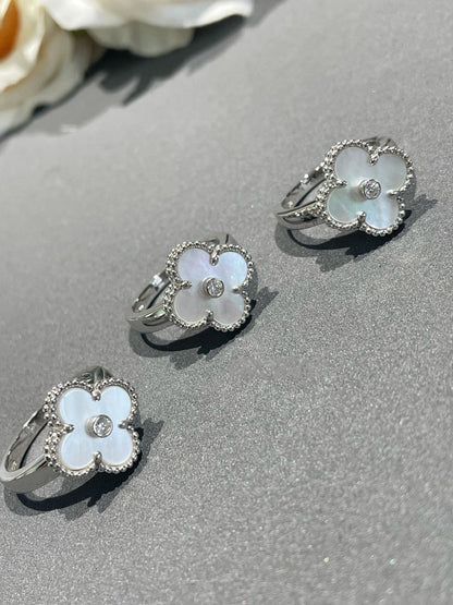 [Love Lucky]CLOVER SILVER MOP DIAMOND RING