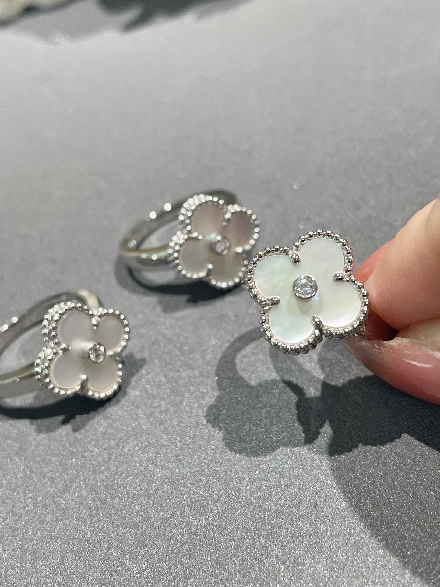 [Love Lucky]CLOVER SILVER MOP DIAMOND RING