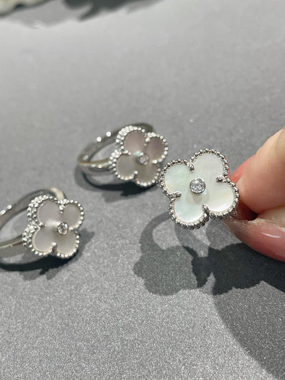 [Love Lucky]CLOVER SILVER MOP DIAMOND RING