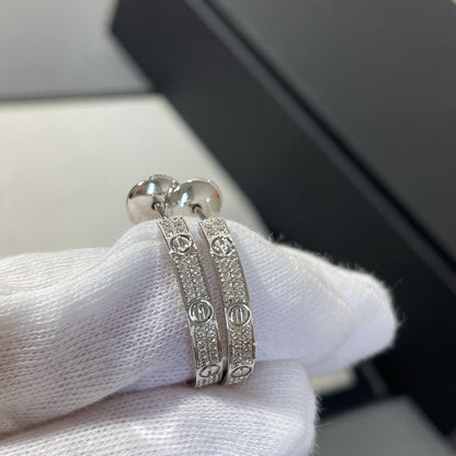 [Love Lucky]Liebe Diamant Silber Creolen