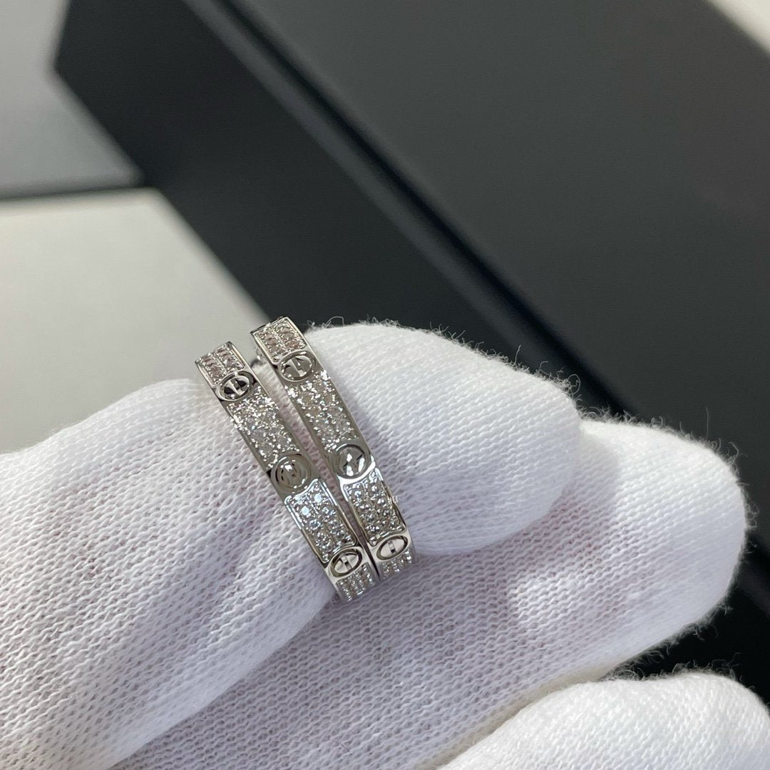 [Love Lucky]Liebe Diamant Silber Creolen