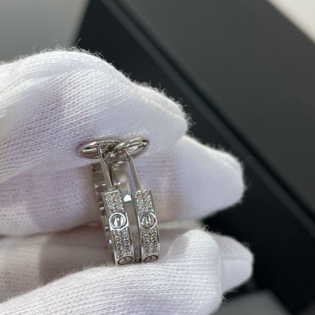 [Love Lucky]Liebe Diamant Silber Creolen