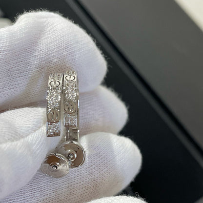[Love Lucky]Liebe Diamant Silber Creolen