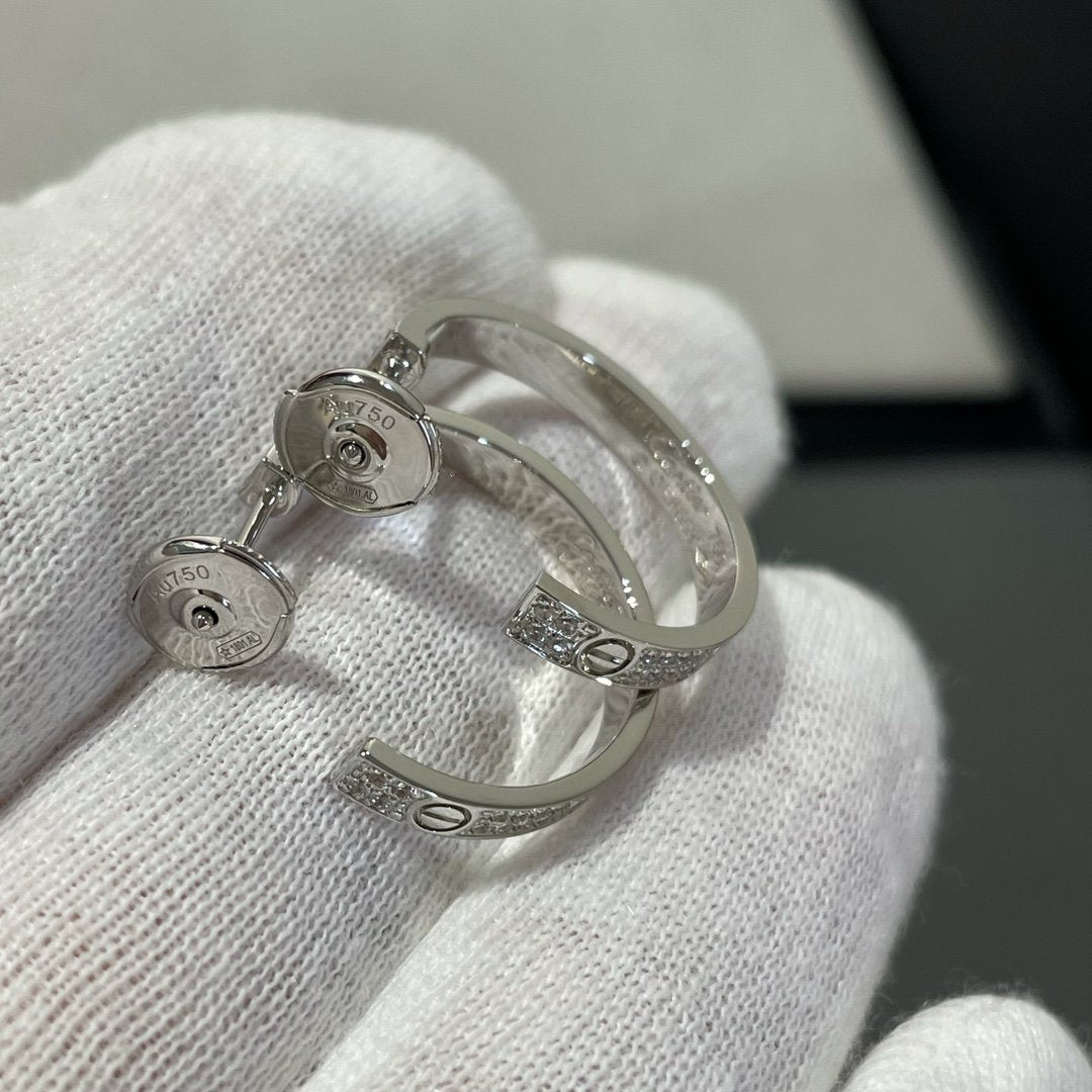 [Love Lucky]Liebe Diamant Silber Creolen