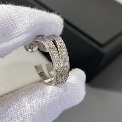 [Love Lucky]Liebe Diamant Silber Creolen
