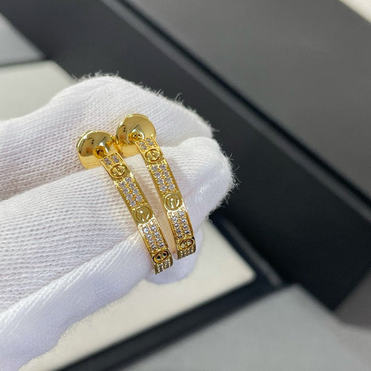 [Love Lucky] LIEBE DIAMANT GOLD HOOP OHRRINGE