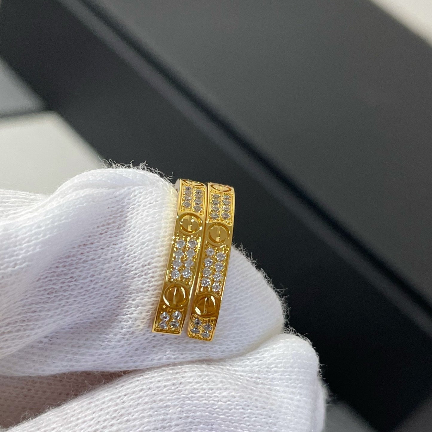 [Love Lucky] LIEBE DIAMANT GOLD HOOP OHRRINGE