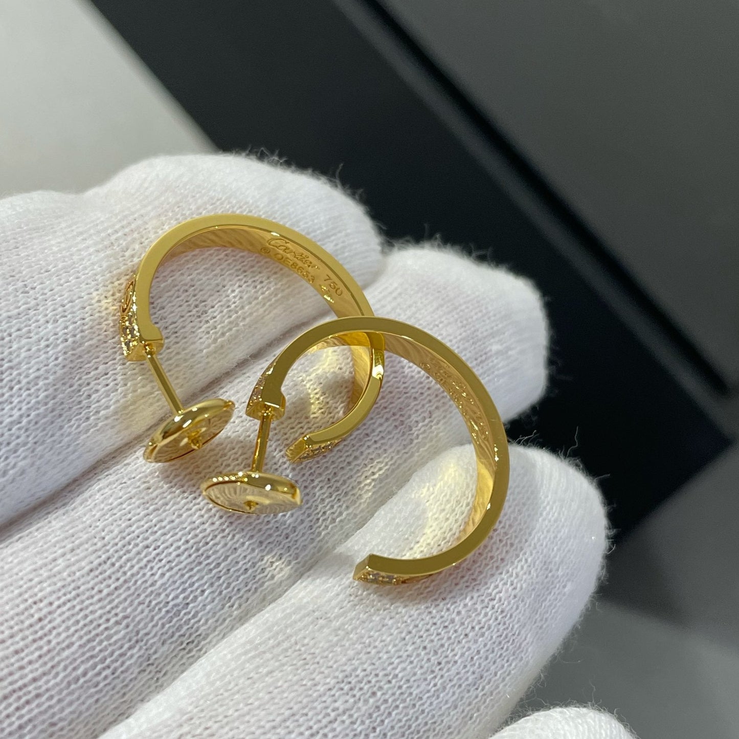 [Love Lucky] LIEBE DIAMANT GOLD HOOP OHRRINGE