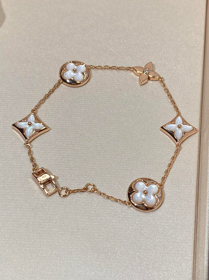 [Love Lucky] Armband mit Stern- und Sonnenmotiv, 5 Mops-Motive, Roségold