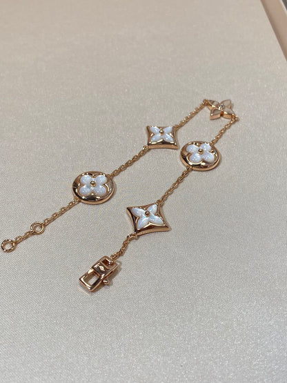 [Love Lucky] Armband mit Stern- und Sonnenmotiv, 5 Mops-Motive, Roségold