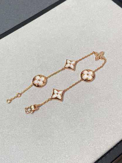 [Love Lucky] Armband mit Stern- und Sonnenmotiv, 5 Mops-Motive, Roségold