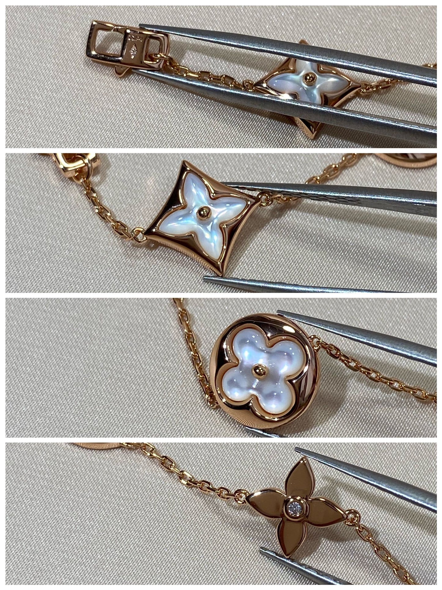 [Love Lucky] Armband mit Stern- und Sonnenmotiv, 5 Mops-Motive, Roségold