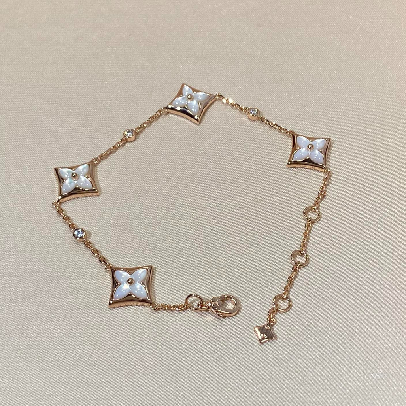 [Love Lucky] Armband aus Roségold mit Sternmotiv und 4 Diamanten