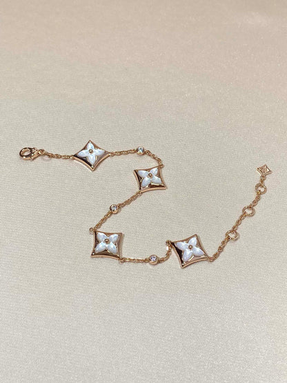 [Love Lucky] Armband aus Roségold mit Sternmotiv und 4 Diamanten