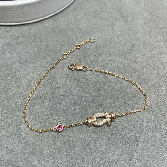 [Love Lucky]FORCE 10 DIAMANTKETTENGLIEDER ROSA GOLDARMBAND