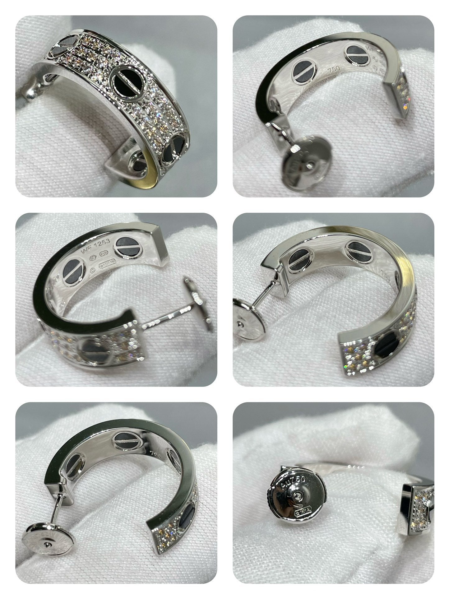 [Love Lucky] LOVE KERAMIK DIAMANT-BEFESTIGTE SILBER-OHRRINGE
