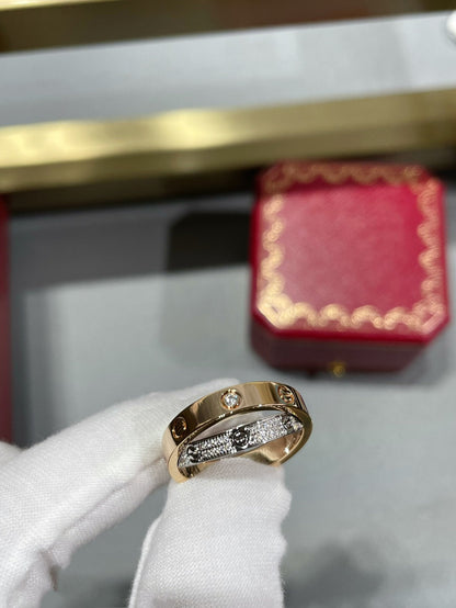 [Love Lucky] LIEBE ROSA GOLD SILBER DIAMANT DOPPELRING