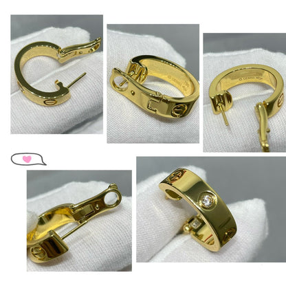 [Love Lucky] LOVE 5,5 MM 1 DIAMANT OHRRINGE