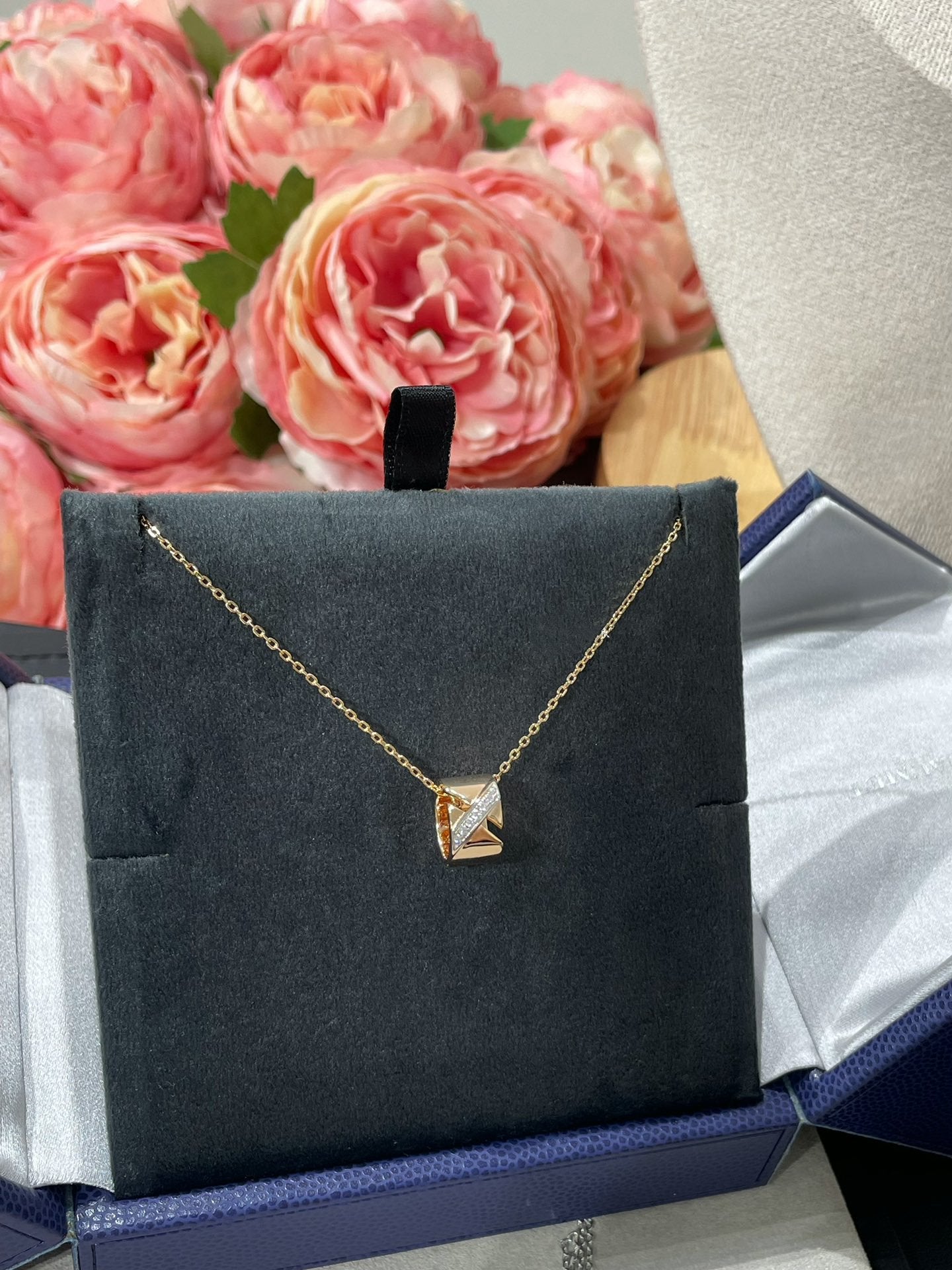 [Love Lucky] LIENS EVIDENCE DIAMANT-HALSKETTE