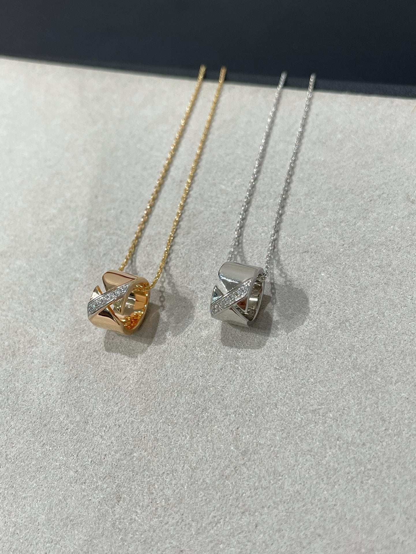 [Love Lucky] LIENS EVIDENCE DIAMANT-HALSKETTE